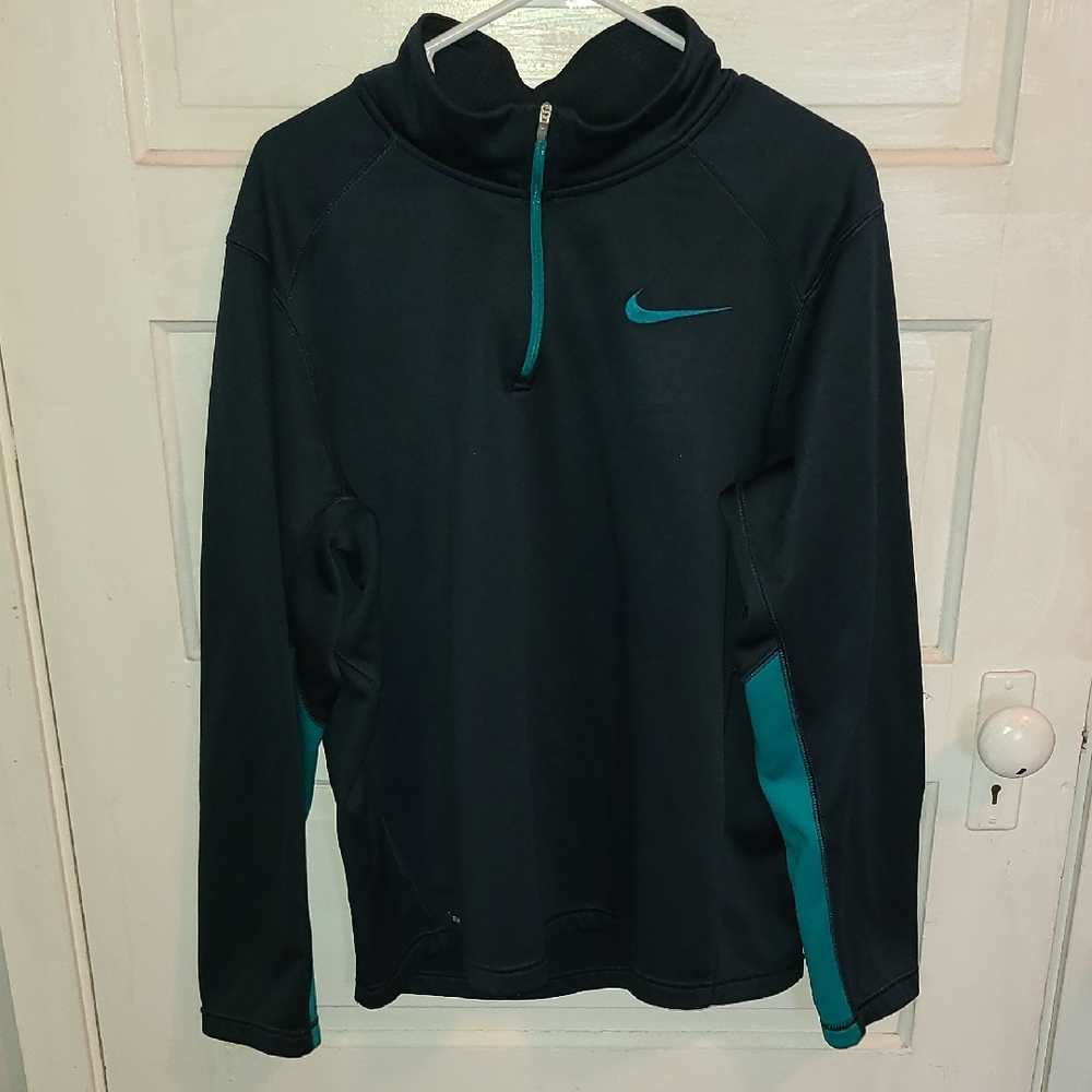 Nike Navy and Teal Half-Zip Pullover